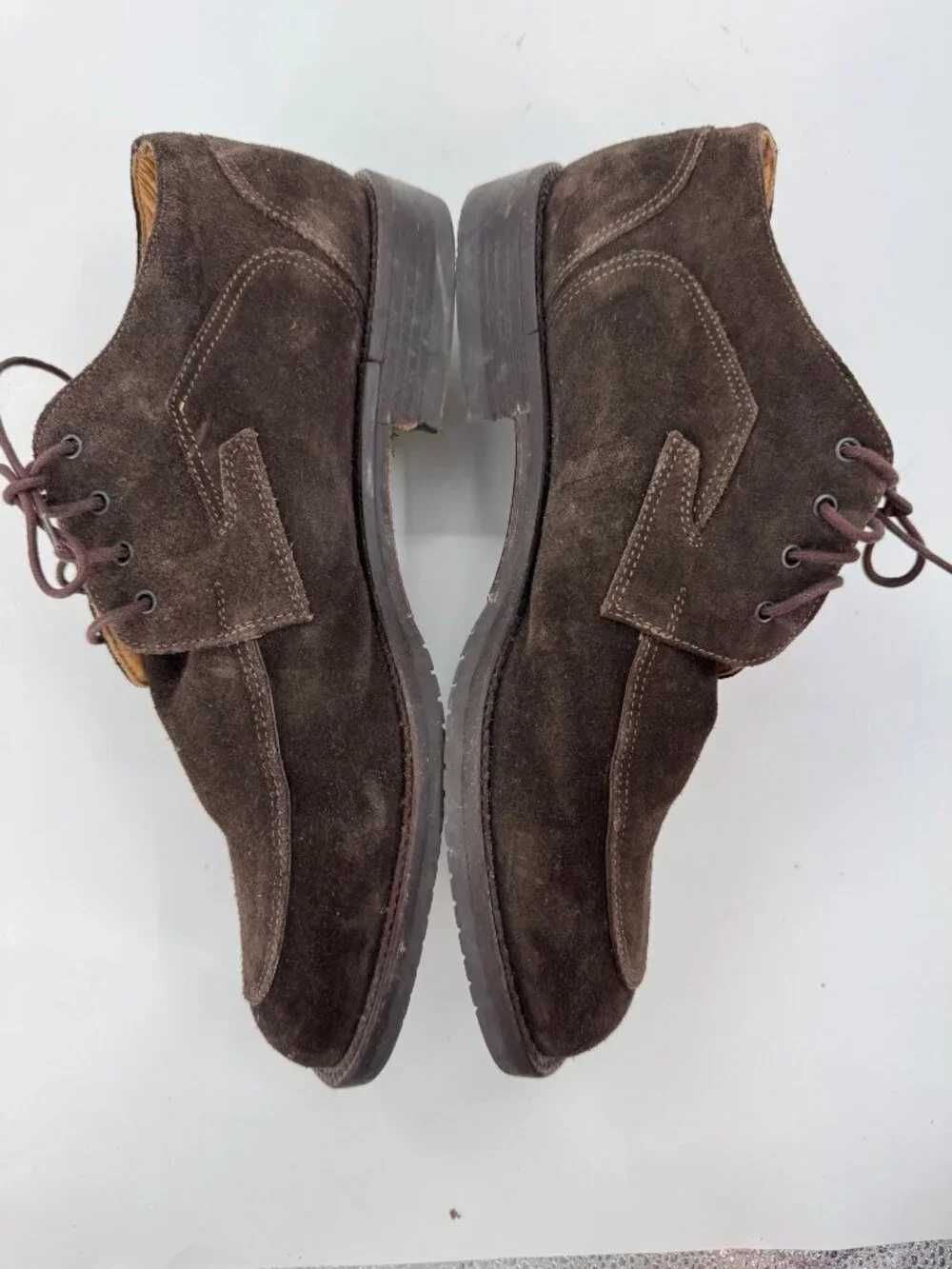 Vintage Cable & Co Hugo Chuckla Italy Brown Suede Leather Mens Lace-Up Dress Sho